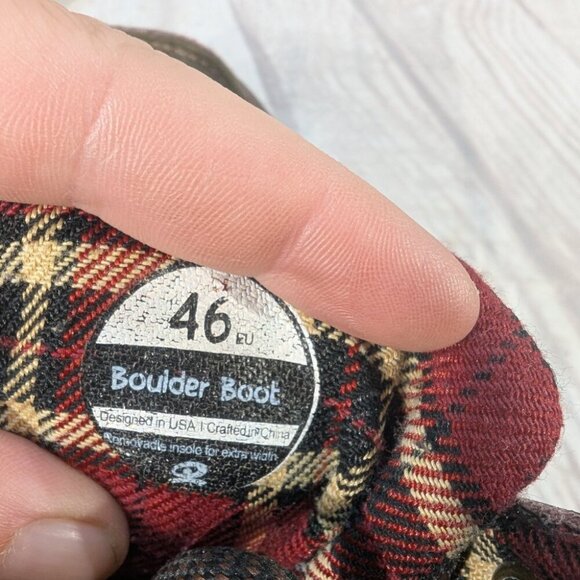 Lems Boulder Men's 12 Green Canvas Casual Retro Hiking Ankle Boot - Picture 5 of 7